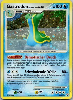 Pokémon-Karte Gastrodon Östliches Meer 8/132 Rätselhafte Wunder