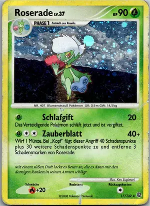 Pokémon-Karte Roserade 17/132 Rätselhafte Wunder