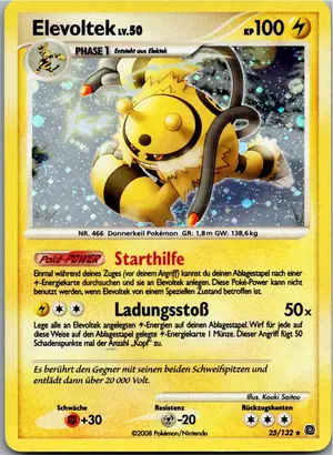 Pokémon-Karte Elevoltek 25/132 Rätselhafte Wunder
