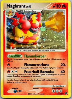 Pokémon-Karte Magbrant 31/132 Rätselhafte Wunder