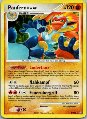 Pokémon-Karte Panferno 3/100 Sturmtief