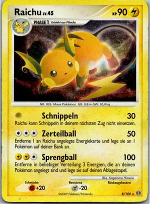 Pokémon-Karte Raichu 8/100 Sturmtief