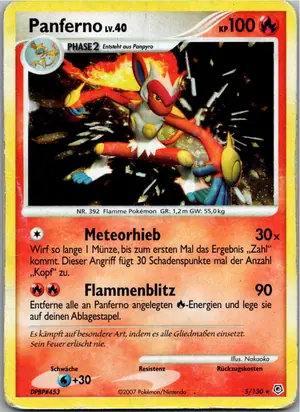 Pokémon-Karte Panferno 5/130 Diamant & Perl