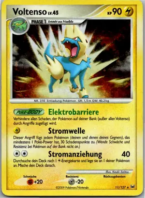Pokémon-Karte Voltenso 11/127 Platin