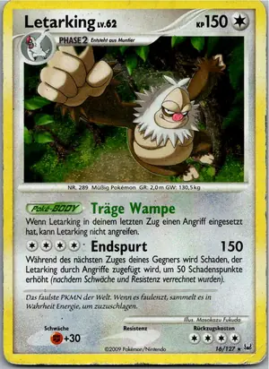 Pokémon-Karte Letarking 16/127 Platin