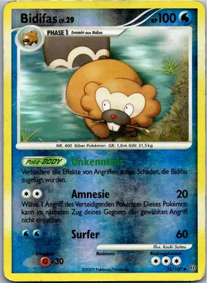 Pokémon-Karte Bidifas 32/100 Sturmtief