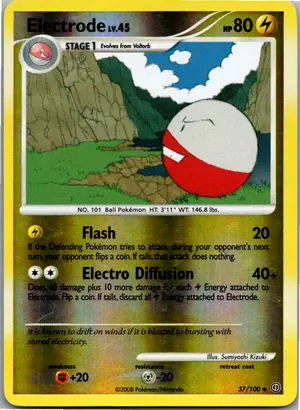 Pokémon-Karte Electrode Lektrobal 37/100 Sturmtief