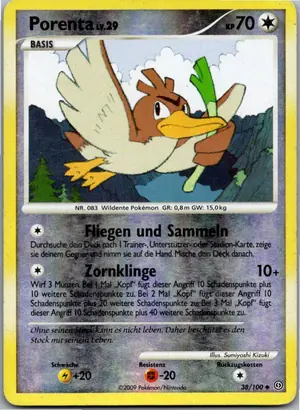 Pokémon-Karte Porenta 38/100 Sturmtief