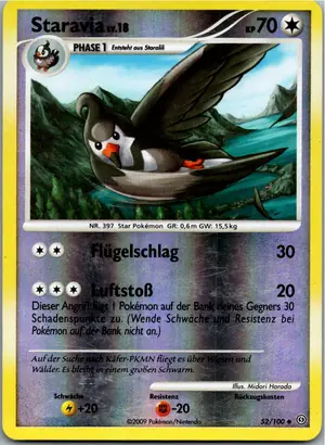 Pokémon-Karte Staravia 52/100 Sturmtief