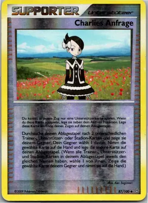 Pokémon-Karte Charlies Anfrage 87/100 Sturmtief
