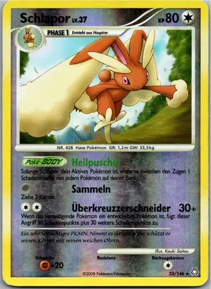 Pokémon-Karte Schlapor 33/146 Erwachte Legenden