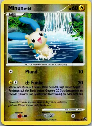 Pokémon-Karte Minun 25/100 Majestätischer Morgen