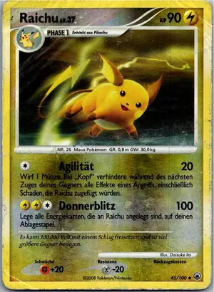 Pokémon-Karte Raichu 45/100 Majestätischer Morgen