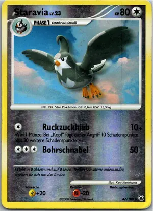 Pokémon-Karte Staravia 47/100 Majestätischer Morgen