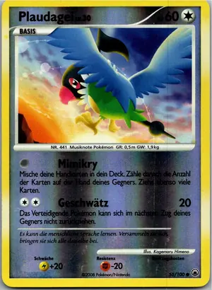 Pokémon-Karte Plaudagei 55/100 Majestätischer Morgen