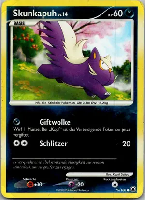 Pokémon-Karte Skunkapuh 76/100 Majestätischer Morgen
