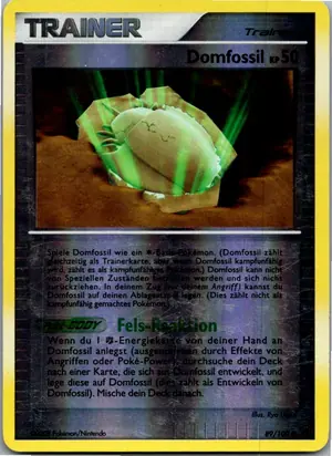 Pokémon-Karte Domfossil 89/100 Majestätischer Morgen