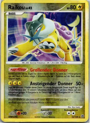 Pokémon-Karte Raikou 16/132 Rätselhafte Wunder