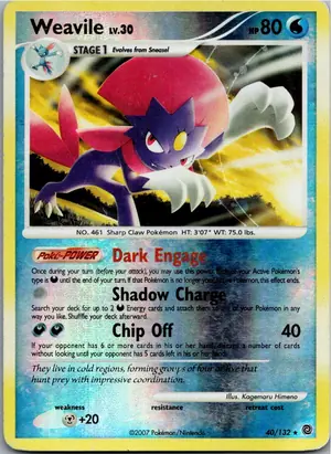 Pokémon-Karte Weavile Snibunna 40/132 Rätselhafte Wunder