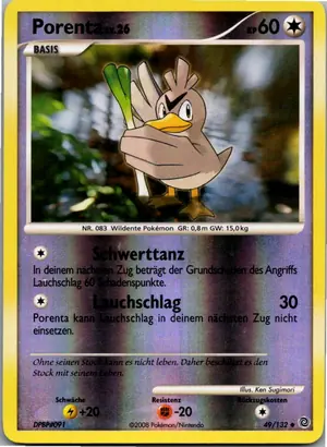 Pokémon-Karte Porenta 49/132 Rätselhafte Wunder