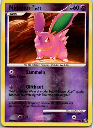 Pokémon-Karte Nidoran 97/132 Rätselhafte Wunder