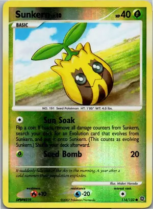 Pokémon-Karte Sunkern Sonnkern 114/132 Rätselhafte Wunder