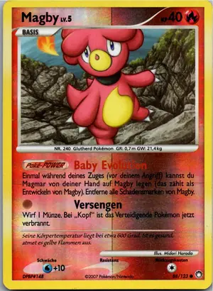 Pokémon-Karte Magby 88/123 Geheimnisvolle Schätze