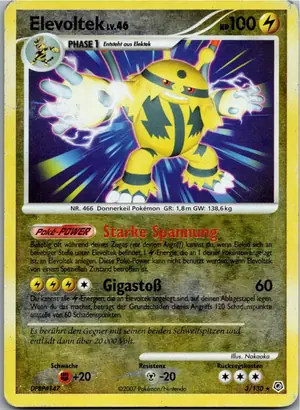 Pokémon-Karte Elevoltek 3/130 Diamant & Perl