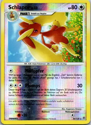 Pokémon-Karte Schlapor 30/130 Diamant & Perl