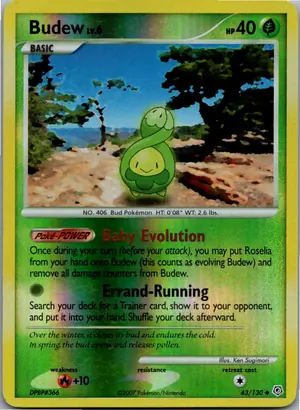 Pokémon-Karte Budew Knospi 43/130 Diamant & Perl