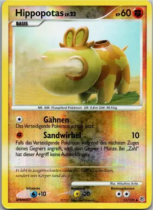Pokémon-Karte Hippopotas 51/130 Diamant & Perl