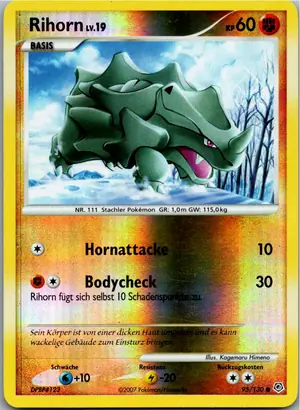 Pokémon-Karte Rihorn 95/130 Diamant & Perl
