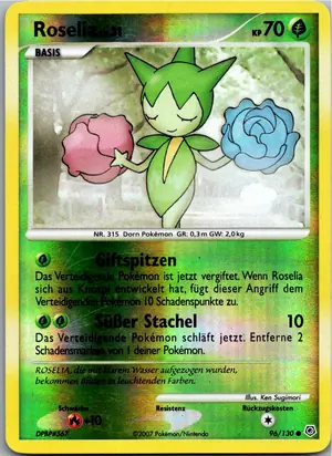 Pokémon-Karte Roselia 96/130 Diamant & Perl