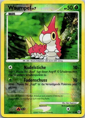 Pokémon-Karte Waumpel 104/130 Diamant & Perl