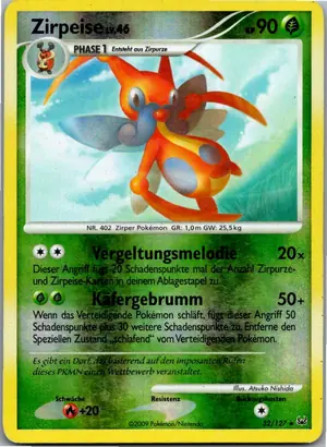 Pokémon-Karte Zirpeise 32/127 Platin