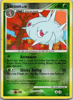 Pokémon-Karte Silcoon Schaloko 63/127 Platin