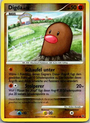 Pokémon-Karte Digda 72/127 Platin