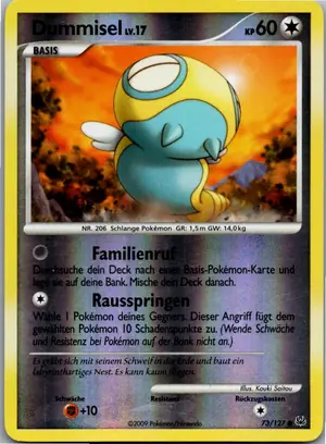 Pokémon-Karte Dummisel 73/127 Platin