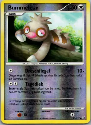 Pokémon-Karte Bummelz 95/127 Platin