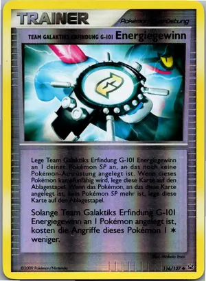 Pokémon-Karte Team Galaktiks Erfindung G-101 Energiegewinn 116/127 Platin