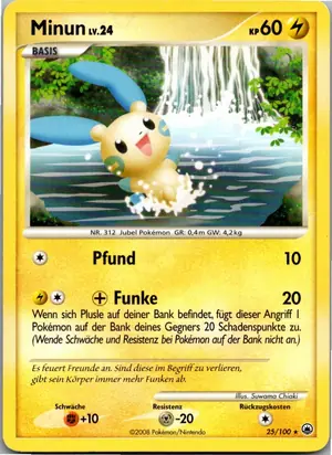 Pokémon-Karte Minun 25/100 Majestätischer Morgen