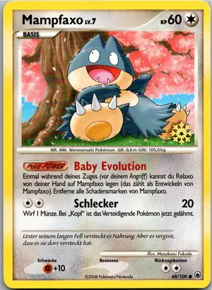 Pokémon-Karte Mampfaxo 68/100 Majestätischer Morgen