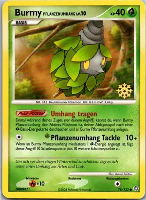Pokémon-Karte Burmy Pflanzenumhang 78/132 Rätselhafte Wunder