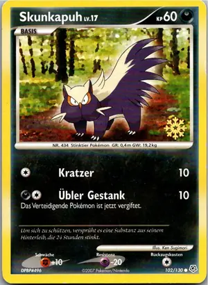 Pokémon-Karte Skunkapuh 102/130 Diamant & Perl
