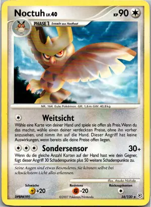 Pokémon-Karte Noctuh 34/130 Diamant & Perl