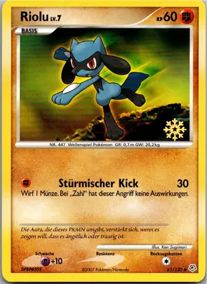 Pokémon-Karte Riolu 61/130 Diamant & Perl