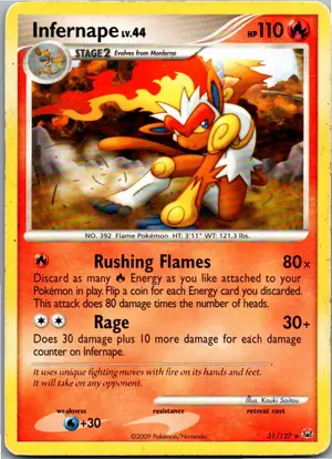Pokémon-Karte Infernape Panferno 31/127 Platin