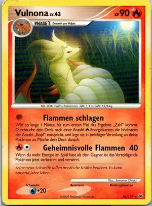 Pokémon-Karte Vulnona 36/127 Platin