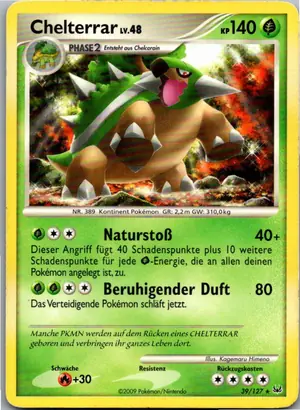 Pokémon-Karte Chelterrar 39/127 Platin