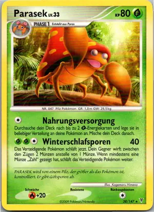 Pokémon-Karte Parasek 38/147 Ultimative Sieger